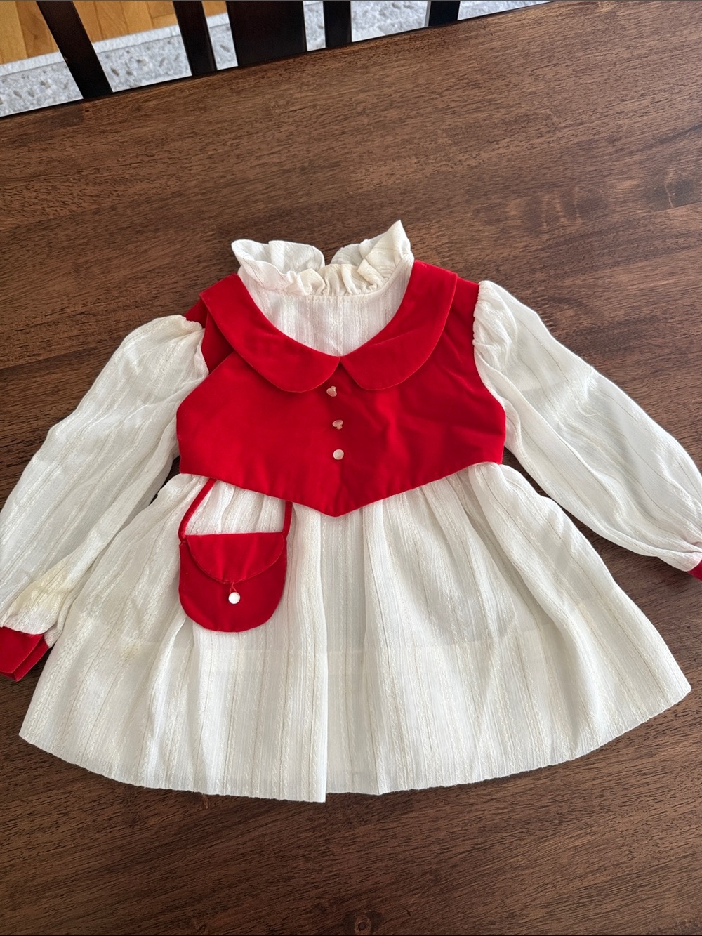 jcpenney White and Red Girls' Formal Dress with Peter Pan Collar